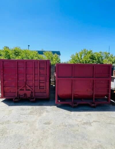 Large-scale yard waste cleanup using roll-off dumpster