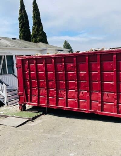 Sorted construction materials ready for proper disposal